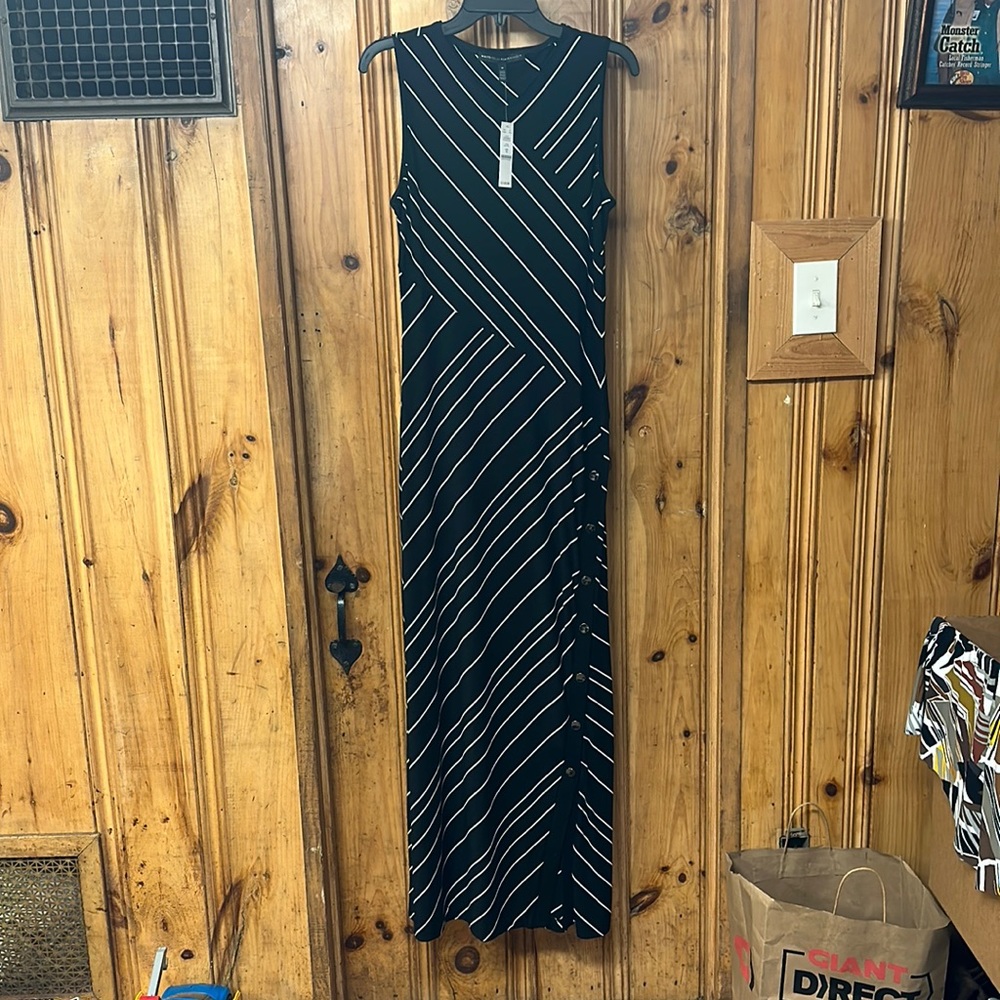 White House Black Market Polished Knit Stripe Maxi Dress